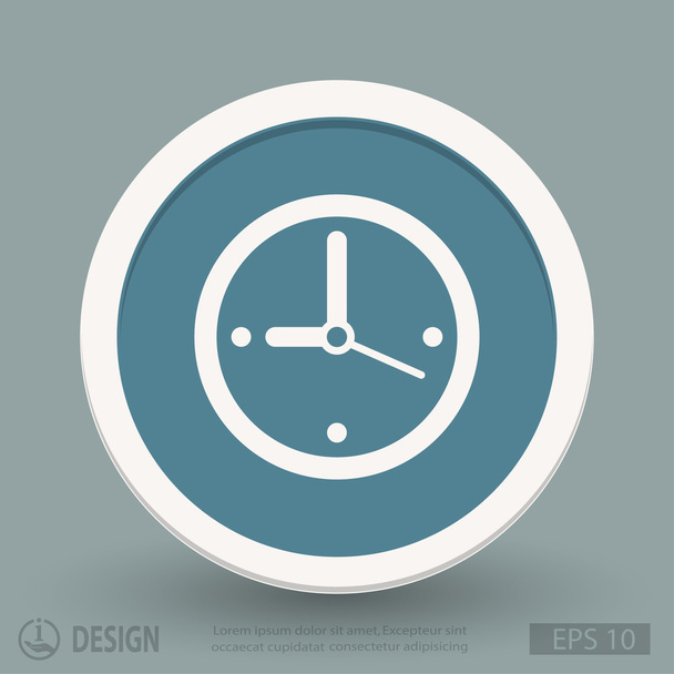 Clock flat design icon - Wektor, obraz