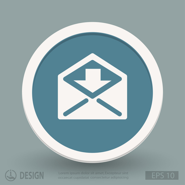 Mail flat design icon - Вектор,изображение