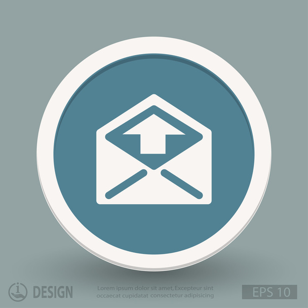 Mail flat design icon - Вектор, зображення