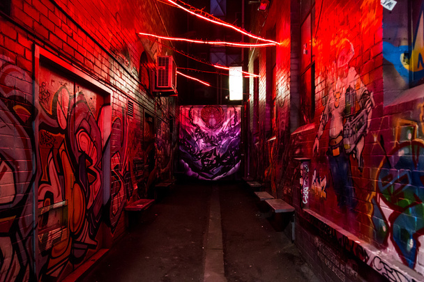 Melbourne Alleyway Graffiti - Fotoğraf, Görsel