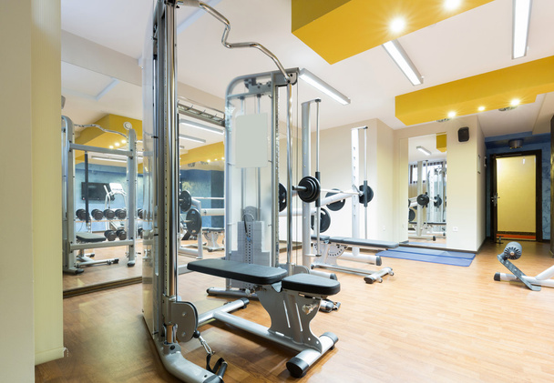 Hotel gym interior with equipment  - Φωτογραφία, εικόνα