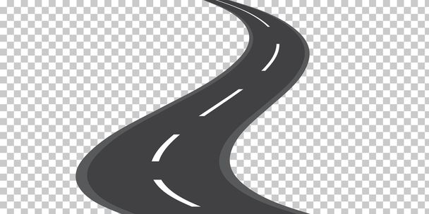 Curved road with white markings - Vector, Image