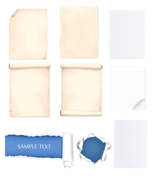 Set of some paper sheets. Vector illustration. - Vektor, kép