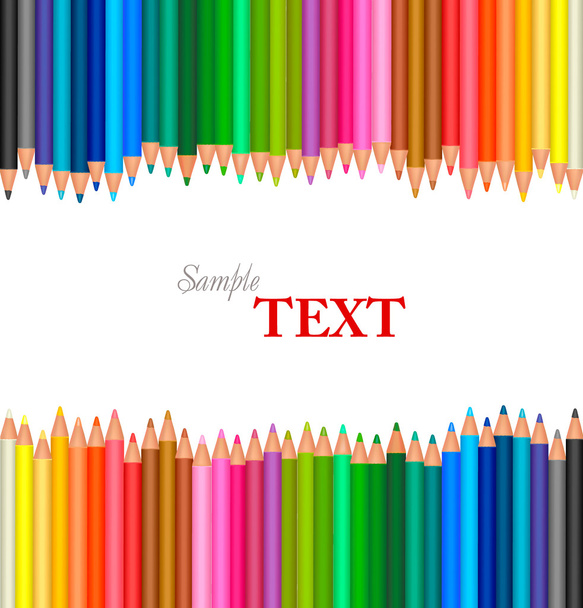 Background with color pencils. - Vecteur, image