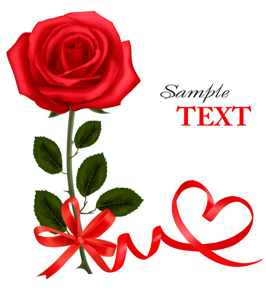 Valentine background. Two red roses and hearts. - Vektor, Bild