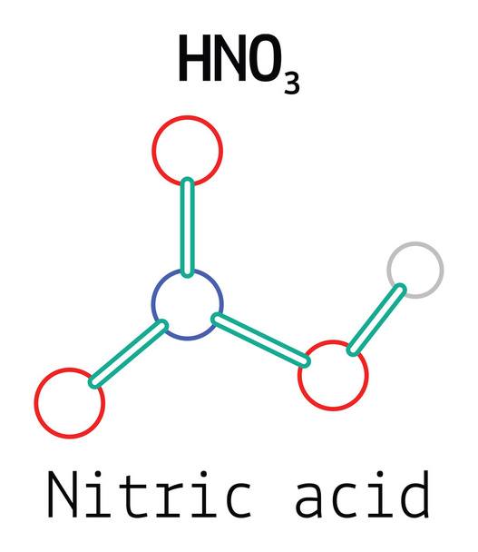 Cząsteczki kwasu azotowego Hno3 - Wektor, obraz