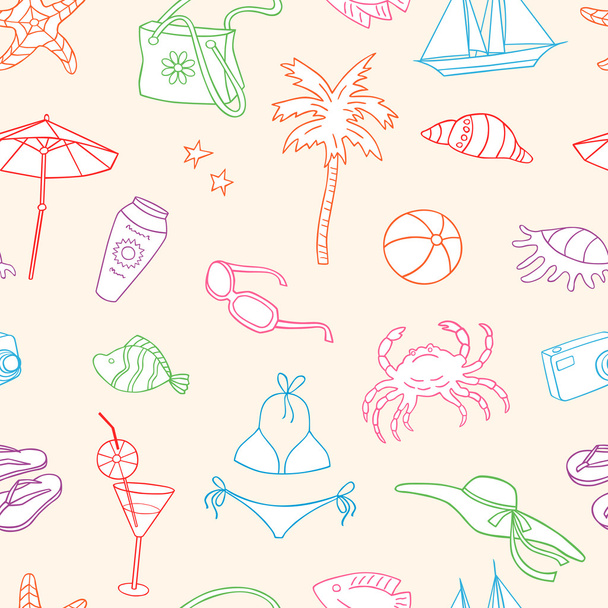 pattern of beach holiday - Vector, Image