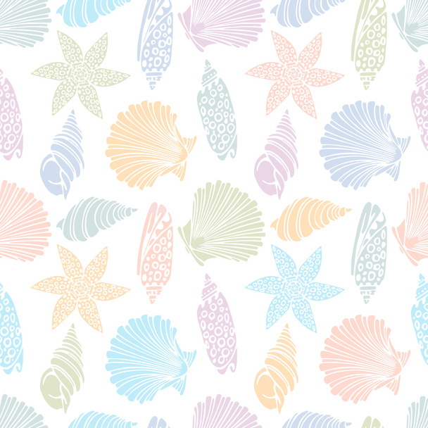 pattern of seashells - Вектор,изображение
