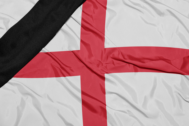 Siyah Şerit yas ile İngiltere'nin ulusal bayrak  - Fotoğraf, Görsel