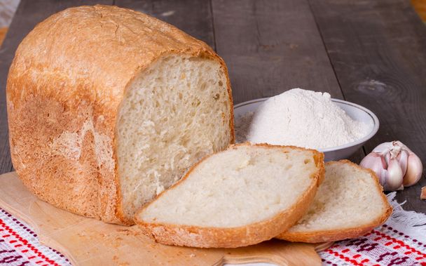 Homemade white bread, flour, eggs, milk - Fotó, kép