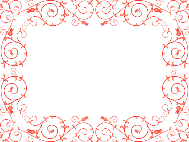red ornamental frame - Vector, Image