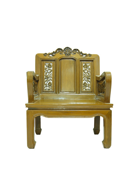 Антикварний дерев'яний стілець ізольований на білому тлі
 - Фото, зображення