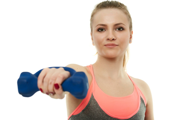 Teenage girl doing fitness workout - Foto, imagen