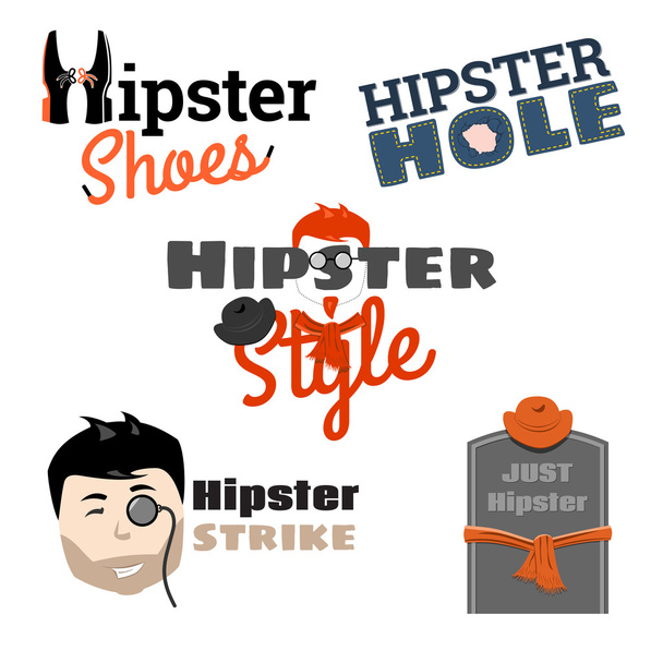 Hipster styl - sada emblémy, vektorové ilustrace - Vektor, obrázek