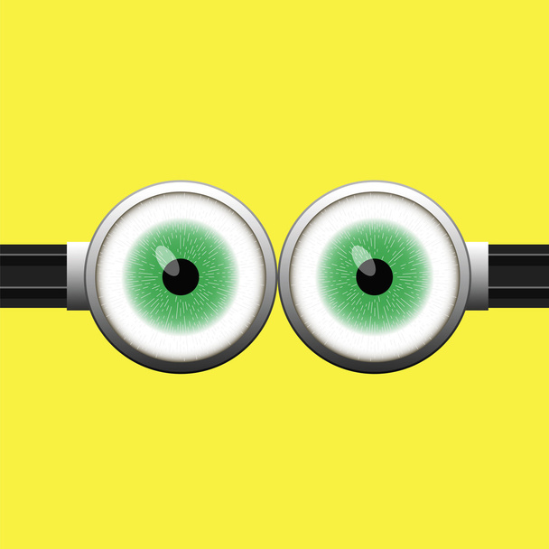 Brýle se dvěma zelenýma očima - Vektor, obrázek