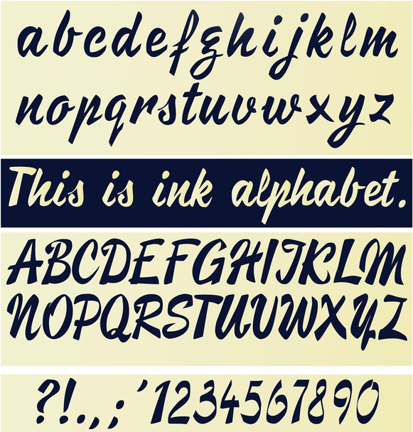 Mürekkep stili vektör alfabesi - Vektör, Görsel
