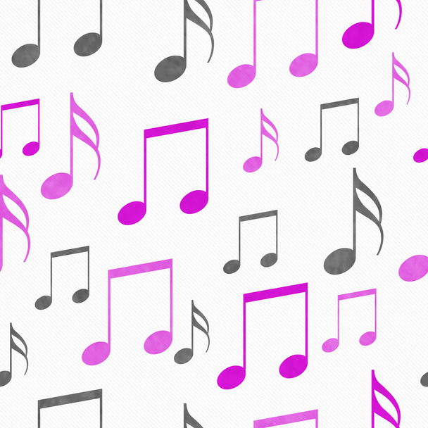 Pink, White and Gray Music Notes Tile Pattern Repeat Background - Photo, Image