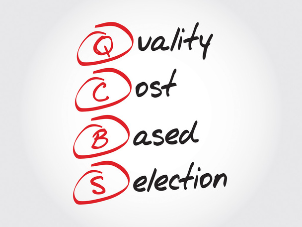 QCBS - kwaliteit en kosten op basis van selectie - Vector, afbeelding