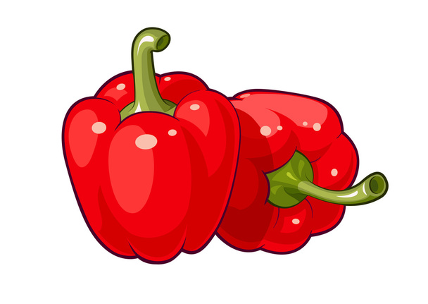 Red bell peppers vector illustration eps10 isolated - Vettoriali, immagini