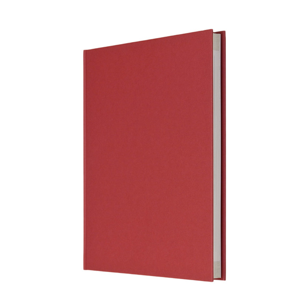 Livre rouge fermé debout en fond blanc
 - Photo, image