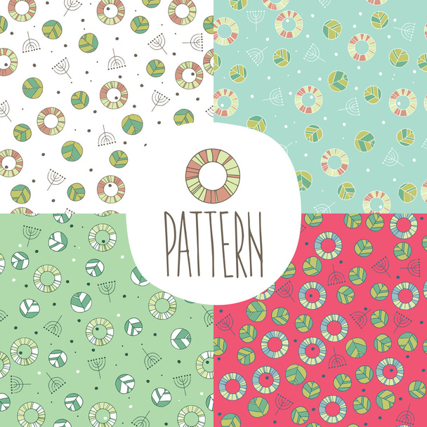 Set of patterns with leaves - Vector, Image