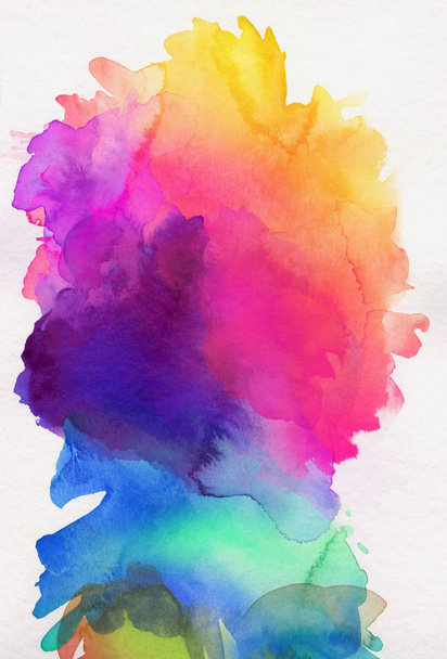 rainbow colored watercolor paints on paper - Photo, Image