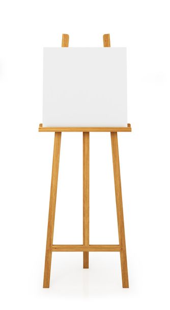 Houten ezel schilderkunst, geïsoleerd op witte achtergrond - Foto, afbeelding