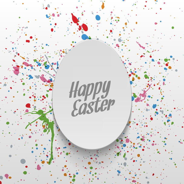 Easter realistic paper Egg greeting Label - Vektor, kép