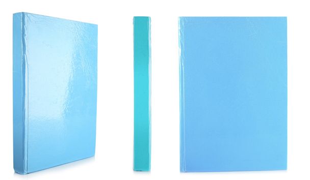 Blue books isolated on white - Foto, afbeelding