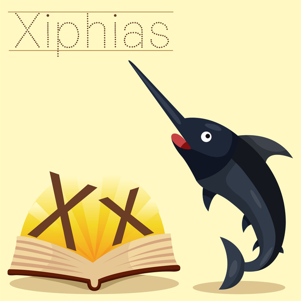 Illustrator von x für x iphias Wortschatz - Vektor, Bild