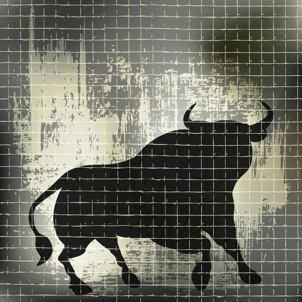 Grunge-bull achtergrond - Vector, afbeelding