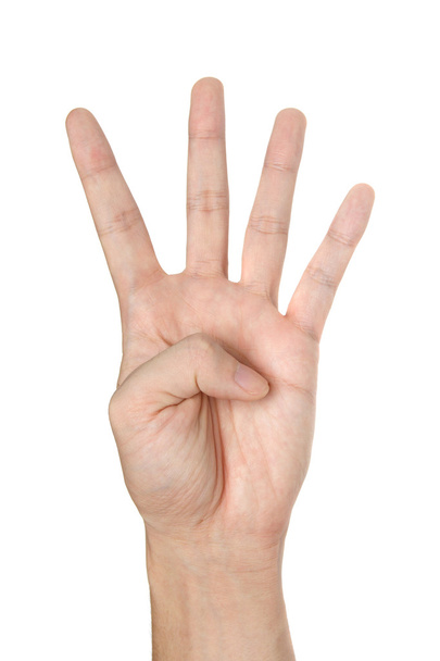 Hand gesture isolated on white background - Φωτογραφία, εικόνα