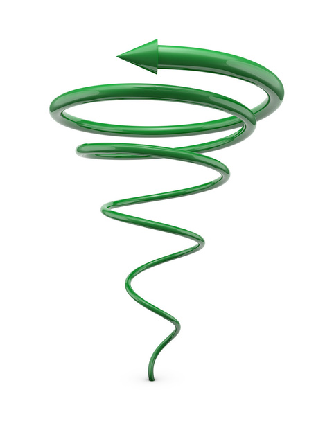 Línea espiral verde con flecha
 - Foto, Imagen