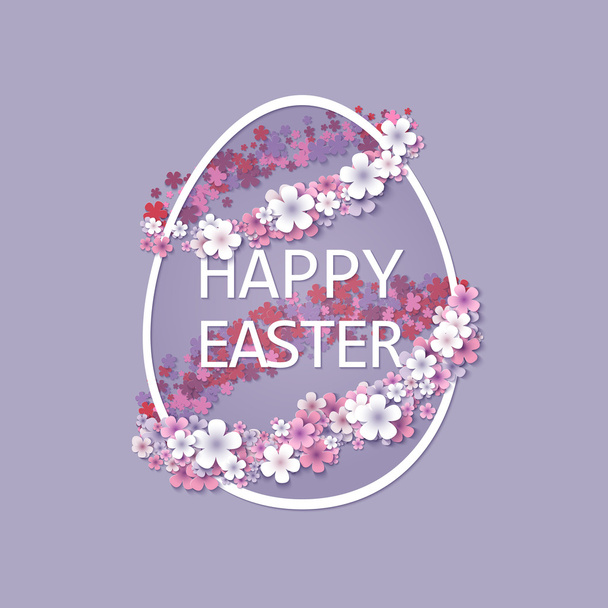 Easter background with egg and spring flower - Vektor, Bild