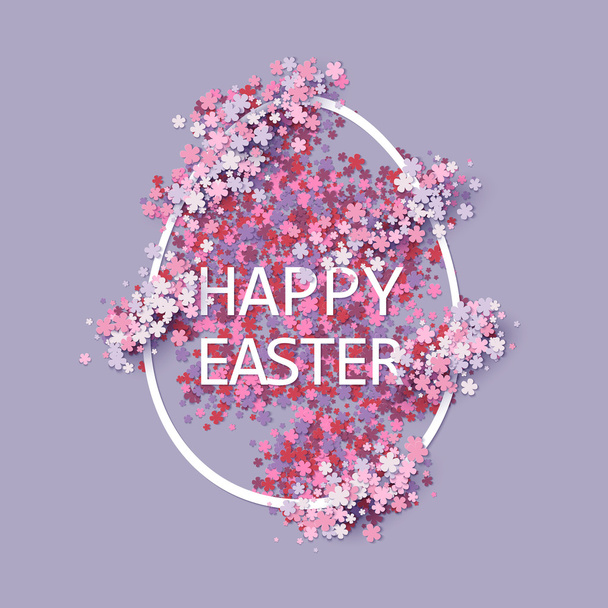 Easter background with egg and spring flower - Vector, imagen