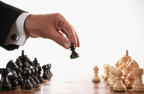Játék sakk játék szelektív összpontosít üzletember - Fotó, kép