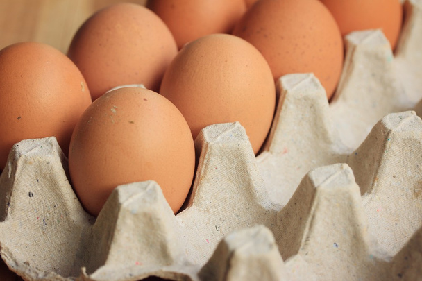 fresh yolk egg box - Фото, изображение