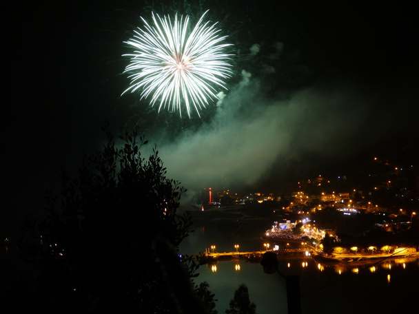 újév ünnepe a színes tűzijáték - Fotó, kép