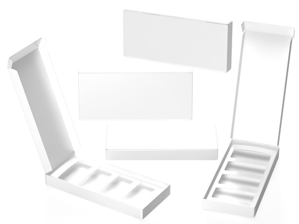 Boîte en papier blanc avec diviseur, chemin de coupe inclus
 - Photo, image
