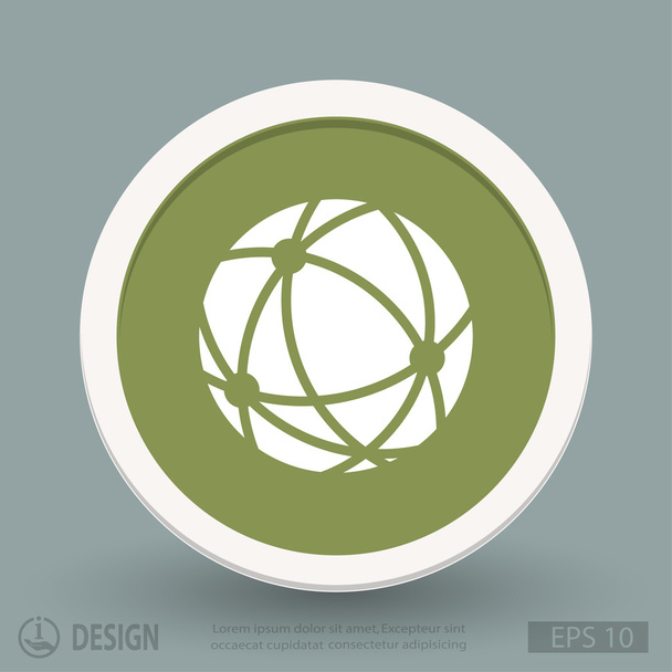 Globe flat design icon - Vector, afbeelding