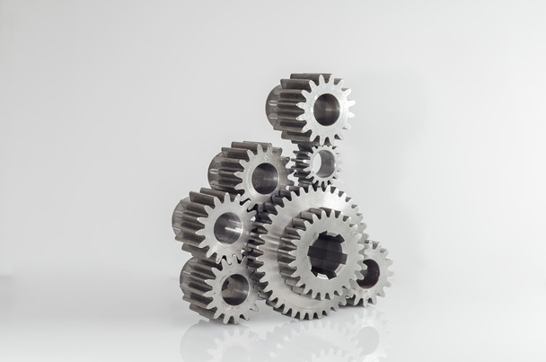 set of gears on isolated - Foto, afbeelding