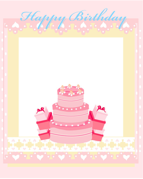 Happy Birthday Card - Vector, afbeelding