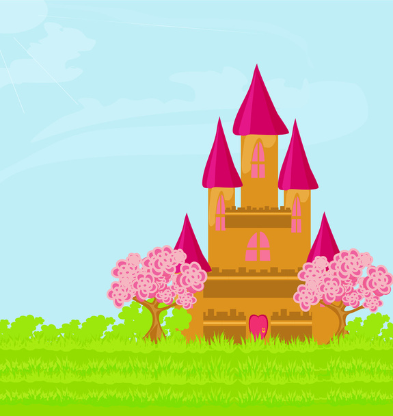 Kouzelná pohádka princezna hrad - Vektor, obrázek