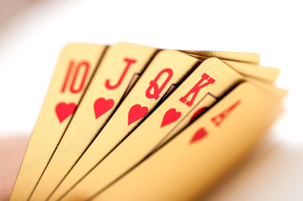 Golden pokerové karty - Fotografie, Obrázek