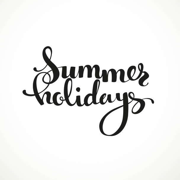 Vacaciones de verano inscripción caligráfica negra sobre un fondo blanco
 - Vector, Imagen