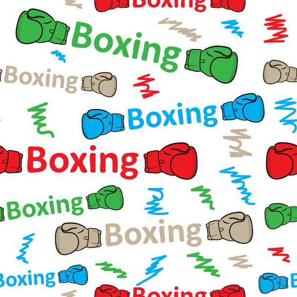Seamless boxing inscriptions - Vector, Image