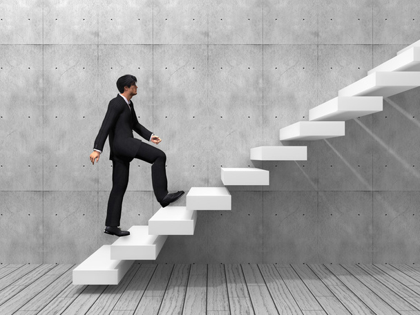 businessman climbing on steps - Photo, Image