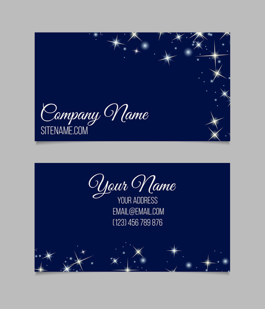 Business card template with stars - Vector, Image