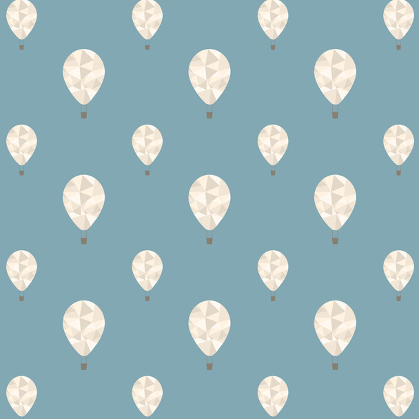 Vector seamless pattern with balloons. Vintage texture on blue background - Vektör, Görsel