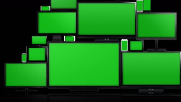 Beaucoup de différents types d'écrans avec écran vert
 - Séquence, vidéo